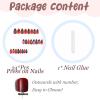 imageBABALAL Press on Nails Medium Almond Fake Nails Pink French Tip Glue on Nails Heart Acrylic Nails Valentine Day Romantic Stick on Nails 24Pcs Glossy Manicure Stick on Nails Stiletto Artificial NailsANW21