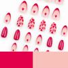 imageBABALAL Press on Nails Medium Almond Fake Nails Pink French Tip Glue on Nails Heart Acrylic Nails Valentine Day Romantic Stick on Nails 24Pcs Glossy Manicure Stick on Nails Stiletto Artificial NailsANW13