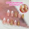 imageBABALAL Press on Nails Medium Almond Fake Nails Pink French Tip Glue on Nails Heart Acrylic Nails Valentine Day Romantic Stick on Nails 24Pcs Glossy Manicure Stick on Nails Stiletto Artificial NailsANW03