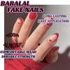 imageBABALAL Press on Nails Medium Almond Fake Nails Pink French Tip Glue on Nails Heart Acrylic Nails Valentine Day Romantic Stick on Nails 24Pcs Glossy Manicure Stick on Nails Stiletto Artificial NailsANW13