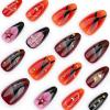 imageBABALAL Press on Nails Medium Almond Fake Nails Pink French Tip Glue on Nails Heart Acrylic Nails Valentine Day Romantic Stick on Nails 24Pcs Glossy Manicure Stick on Nails Stiletto Artificial NailsANW21