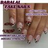 imageBABALAL Press on Nails Medium Almond Fake Nails Pink French Tip Glue on Nails Heart Acrylic Nails Valentine Day Romantic Stick on Nails 24Pcs Glossy Manicure Stick on Nails Stiletto Artificial NailsANW22