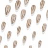 imageBABALAL Press on Nails Medium Almond Fake Nails Pink French Tip Glue on Nails Heart Acrylic Nails Valentine Day Romantic Stick on Nails 24Pcs Glossy Manicure Stick on Nails Stiletto Artificial NailsANW16