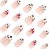imageBABALAL Press on Nails Medium Almond Fake Nails Pink French Tip Glue on Nails Heart Acrylic Nails Valentine Day Romantic Stick on Nails 24Pcs Glossy Manicure Stick on Nails Stiletto Artificial NailsANW22
