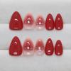 imageBABALAL Press on Nails Medium Almond Fake Nails Pink French Tip Glue on Nails Heart Acrylic Nails Valentine Day Romantic Stick on Nails 24Pcs Glossy Manicure Stick on Nails Stiletto Artificial NailsANW08