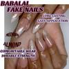 imageBABALAL Press on Nails Medium Almond Fake Nails Pink French Tip Glue on Nails Heart Acrylic Nails Valentine Day Romantic Stick on Nails 24Pcs Glossy Manicure Stick on Nails Stiletto Artificial NailsANW12