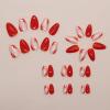 imageBABALAL Press on Nails Medium Almond Fake Nails Pink French Tip Glue on Nails Heart Acrylic Nails Valentine Day Romantic Stick on Nails 24Pcs Glossy Manicure Stick on Nails Stiletto Artificial NailsANW17