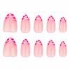 imageBABALAL Press on Nails Medium Almond Fake Nails Pink French Tip Glue on Nails Heart Acrylic Nails Valentine Day Romantic Stick on Nails 24Pcs Glossy Manicure Stick on Nails Stiletto Artificial NailsANW07