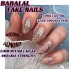 imageBABALAL Press on Nails Medium Almond Fake Nails Pink French Tip Glue on Nails Heart Acrylic Nails Valentine Day Romantic Stick on Nails 24Pcs Glossy Manicure Stick on Nails Stiletto Artificial NailsANW24