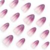 imageBABALAL Press on Nails Medium Almond Fake Nails Pink French Tip Glue on Nails Heart Acrylic Nails Valentine Day Romantic Stick on Nails 24Pcs Glossy Manicure Stick on Nails Stiletto Artificial NailsANW19
