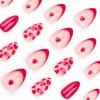 imageBABALAL Press on Nails Medium Almond Fake Nails Pink French Tip Glue on Nails Heart Acrylic Nails Valentine Day Romantic Stick on Nails 24Pcs Glossy Manicure Stick on Nails Stiletto Artificial NailsANW13