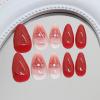 imageBABALAL Press on Nails Medium Almond Fake Nails Pink French Tip Glue on Nails Heart Acrylic Nails Valentine Day Romantic Stick on Nails 24Pcs Glossy Manicure Stick on Nails Stiletto Artificial NailsANW08