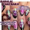 imageBABALAL Press on Nails Medium Almond Fake Nails Pink French Tip Glue on Nails Heart Acrylic Nails Valentine Day Romantic Stick on Nails 24Pcs Glossy Manicure Stick on Nails Stiletto Artificial NailsANW05