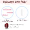 imageBABALAL Press on Nails Medium Almond Fake Nails Pink French Tip Glue on Nails Heart Acrylic Nails Valentine Day Romantic Stick on Nails 24Pcs Glossy Manicure Stick on Nails Stiletto Artificial NailsANW07
