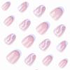 imageBABALAL Press on Nails Short Oval Fake Nails Purple Lavender Fench Tip Glue on Nails Lilac Acrylic Nails Cute Trendy False Nails 24Pcs Glossy Round Full Cover Artificial Nails for Women GirlsBNG11