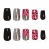 imageBABALAL Press on Nails Short Oval Fake Nails Purple Lavender Fench Tip Glue on Nails Lilac Acrylic Nails Cute Trendy False Nails 24Pcs Glossy Round Full Cover Artificial Nails for Women GirlsBNG14