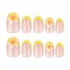imageBABALAL Press on Nails Short Oval Fake Nails Purple Lavender Fench Tip Glue on Nails Lilac Acrylic Nails Cute Trendy False Nails 24Pcs Glossy Round Full Cover Artificial Nails for Women GirlsBNG09