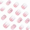 imageBABALAL Press on Nails Short Oval Fake Nails Purple Lavender Fench Tip Glue on Nails Lilac Acrylic Nails Cute Trendy False Nails 24Pcs Glossy Round Full Cover Artificial Nails for Women GirlsBNG16