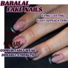 imageBABALAL Press on Nails Short Oval Fake Nails Purple Lavender Fench Tip Glue on Nails Lilac Acrylic Nails Cute Trendy False Nails 24Pcs Glossy Round Full Cover Artificial Nails for Women GirlsBNG21