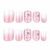 imageBABALAL Press on Nails Short Oval Fake Nails Purple Lavender Fench Tip Glue on Nails Lilac Acrylic Nails Cute Trendy False Nails 24Pcs Glossy Round Full Cover Artificial Nails for Women GirlsBNG16