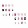 imageBABALAL Press on Nails Short Oval Fake Nails Purple Lavender Fench Tip Glue on Nails Lilac Acrylic Nails Cute Trendy False Nails 24Pcs Glossy Round Full Cover Artificial Nails for Women GirlsBNG08