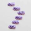 imageBABALAL Press on Nails Short Oval Fake Nails Purple Lavender Fench Tip Glue on Nails Lilac Acrylic Nails Cute Trendy False Nails 24Pcs Glossy Round Full Cover Artificial Nails for Women GirlsBNG22