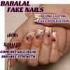 imageBABALAL Press on Nails Short Oval Fake Nails Purple Lavender Fench Tip Glue on Nails Lilac Acrylic Nails Cute Trendy False Nails 24Pcs Glossy Round Full Cover Artificial Nails for Women GirlsBNG15