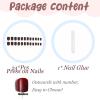 imageBABALAL Press on Nails Short Oval Fake Nails Purple Lavender Fench Tip Glue on Nails Lilac Acrylic Nails Cute Trendy False Nails 24Pcs Glossy Round Full Cover Artificial Nails for Women GirlsBNG24