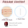 imageBABALAL Press on Nails Short Oval Fake Nails Purple Lavender Fench Tip Glue on Nails Lilac Acrylic Nails Cute Trendy False Nails 24Pcs Glossy Round Full Cover Artificial Nails for Women GirlsBNG23