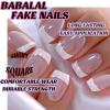 imageBABALAL Press on Nails Short Oval Fake Nails Purple Lavender Fench Tip Glue on Nails Lilac Acrylic Nails Cute Trendy False Nails 24Pcs Glossy Round Full Cover Artificial Nails for Women GirlsBNG06