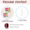 imageBABALAL Press on Nails Short Oval Fake Nails Purple Lavender Fench Tip Glue on Nails Lilac Acrylic Nails Cute Trendy False Nails 24Pcs Glossy Round Full Cover Artificial Nails for Women GirlsBNG03
