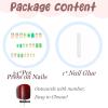 imageBABALAL Press on Nails Short Oval Fake Nails Purple Lavender Fench Tip Glue on Nails Lilac Acrylic Nails Cute Trendy False Nails 24Pcs Glossy Round Full Cover Artificial Nails for Women GirlsBNG17