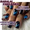 imageBABALAL Press on Nails Short Oval Fake Nails Purple Lavender Fench Tip Glue on Nails Lilac Acrylic Nails Cute Trendy False Nails 24Pcs Glossy Round Full Cover Artificial Nails for Women GirlsBNG19