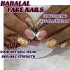 imageBABALAL Press on Nails Short Oval Fake Nails Purple Lavender Fench Tip Glue on Nails Lilac Acrylic Nails Cute Trendy False Nails 24Pcs Glossy Round Full Cover Artificial Nails for Women GirlsBNG13