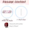imageBABALAL Press on Nails Short Oval Fake Nails Purple Lavender Fench Tip Glue on Nails Lilac Acrylic Nails Cute Trendy False Nails 24Pcs Glossy Round Full Cover Artificial Nails for Women GirlsBNG08