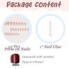 imageBABALAL Press on Nails Short Oval Fake Nails Purple Lavender Fench Tip Glue on Nails Lilac Acrylic Nails Cute Trendy False Nails 24Pcs Glossy Round Full Cover Artificial Nails for Women GirlsBNG06