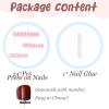 imageBABALAL Press on Nails Short Oval Fake Nails Purple Lavender Fench Tip Glue on Nails Lilac Acrylic Nails Cute Trendy False Nails 24Pcs Glossy Round Full Cover Artificial Nails for Women GirlsBNG01