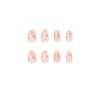 imageBABALAL Press on Nails Short Round Fake Nails Glossy Glue on Nails with Design Short Nails 24Pcs Oval Acrylic Nails for Women and GirlsNAILR03