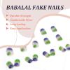 imageBABALAL Press on Nails Short Round Fake Nails Glossy Glue on Nails with Design Short Nails 24Pcs Oval Acrylic Nails for Women and GirlsNAILR08
