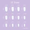 imageBABALAL Round Press on Nails Long Fake Nails Oval Glossy Acrylic Nails Pink Glue on Nails 24Pcs Heart Stick on Nails for Women and Girls