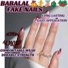 imageBABALAL Round Press on Nails Medium Fake Nails Brown Fall Ombre Glue on Nails Golden Mirror Chrome Acrylic Nails 24Pcs Oval Stick on Manicure Nails for Women and GirlsFNs119