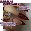 imageBABALAL Round Press on Nails Medium Fake Nails Brown Fall Ombre Glue on Nails Golden Mirror Chrome Acrylic Nails 24Pcs Oval Stick on Manicure Nails for Women and GirlsFNs103