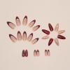 imageBABALAL Round Press on Nails Medium Fake Nails Brown Fall Ombre Glue on Nails Golden Mirror Chrome Acrylic Nails 24Pcs Oval Stick on Manicure Nails for Women and GirlsFNs103