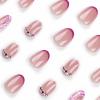 imageBABALAL Round Press on Nails Medium Fake Nails Brown Fall Ombre Glue on Nails Golden Mirror Chrome Acrylic Nails 24Pcs Oval Stick on Manicure Nails for Women and GirlsFNs116