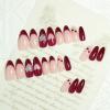 imageBABALAL Round Press on Nails Medium Fake Nails Brown Fall Ombre Glue on Nails Golden Mirror Chrome Acrylic Nails 24Pcs Oval Stick on Manicure Nails for Women and GirlsFNs113