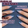 imageBABALAL Round Press on Nails Medium Fake Nails Brown Fall Ombre Glue on Nails Golden Mirror Chrome Acrylic Nails 24Pcs Oval Stick on Manicure Nails for Women and GirlsFNs105