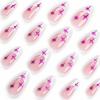 imageBABALAL Round Press on Nails Medium Fake Nails Brown Fall Ombre Glue on Nails Golden Mirror Chrome Acrylic Nails 24Pcs Oval Stick on Manicure Nails for Women and GirlsFNs114
