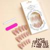 imageBABALAL Round Press on Nails Medium Fake Nails Brown Fall Ombre Glue on Nails Golden Mirror Chrome Acrylic Nails 24Pcs Oval Stick on Manicure Nails for Women and GirlsFNs102