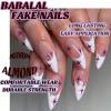 imageBABALAL Round Press on Nails Medium Fake Nails Brown Fall Ombre Glue on Nails Golden Mirror Chrome Acrylic Nails 24Pcs Oval Stick on Manicure Nails for Women and GirlsFNs114