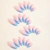 imageBABALAL Round Press on Nails Medium Fake Nails Brown Fall Ombre Glue on Nails Golden Mirror Chrome Acrylic Nails 24Pcs Oval Stick on Manicure Nails for Women and GirlsFNs105